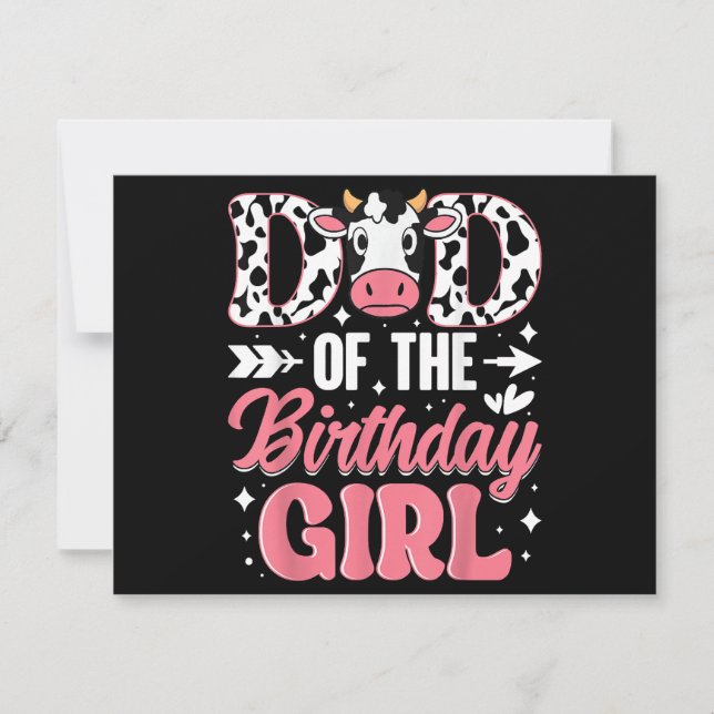 Pappa i Birthday Girl Cow Far pappa Spara Datumet (Framsida)