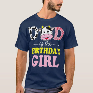 Pappa i Birthday Girl Farm Cow Pappa Pappa 1:a T Shirt