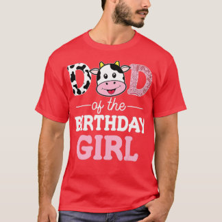 Pappa i Birthday Girl Farm Cow Pappa Pappa 1:a T Shirt