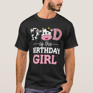 Pappa i Birthday Girl Farm Cow Pappa Pappa 1st T Shirt
