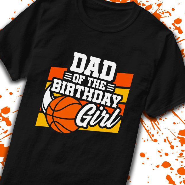 Pappa i Birthday Girl Girls Basketball Party Far T Shirt (Skapare uppladdad)