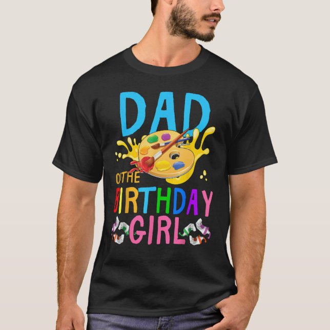 Pappa i Birthday Girl Painting Party Matchi T Shirt (Framsida)