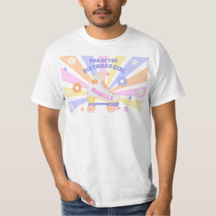Pappa i Birthday Girl Retro Roller Skate T Shirt