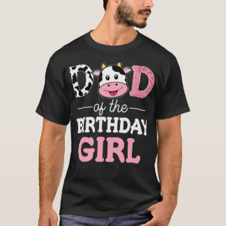 Pappa i Birthday Girl Shirt Farm Cow Pappa Pappa T