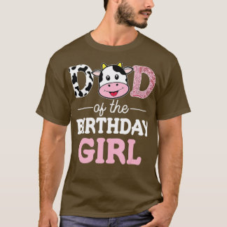 Pappa i Birthday Girl Shirt Farm Cow Pappa Pappa T Shirt