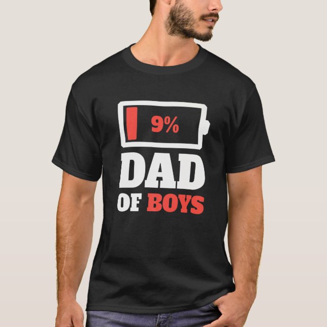Pappa i Boys Tired Pappa Far Låg batterilivsenergi T Shirt (Framsida)