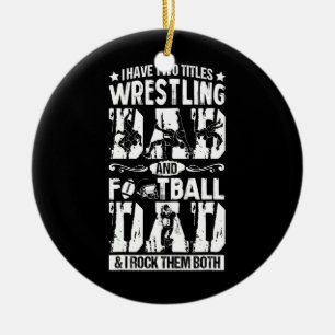 Pappa i brottningen har två titel Wrestler Julgransprydnad Keramik