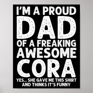 Pappa i Cora Gift Fars dag Funny Personlig N Poster