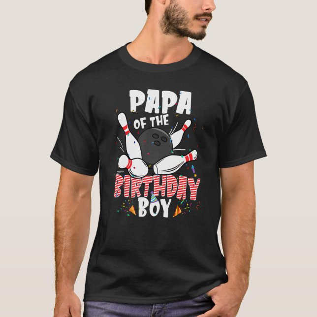 Pappa i den Bowlareare födelsedagsfamiljen B Day B T Shirt (Framsida)