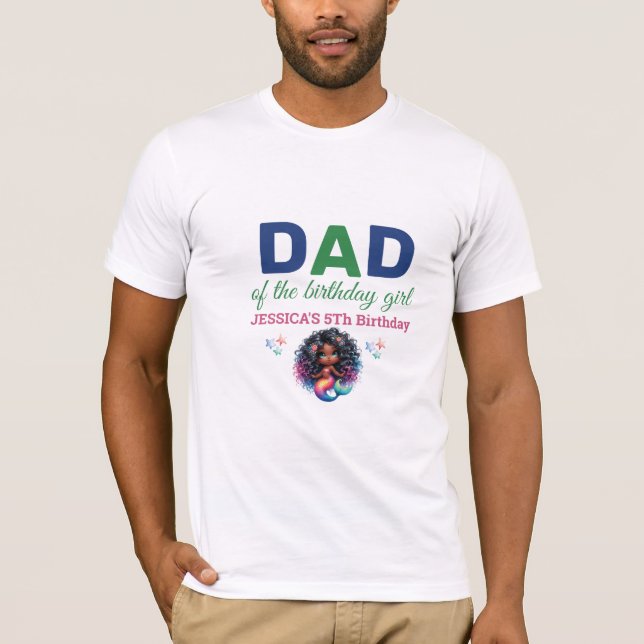 Pappa i den femte födelsedag-afrikanska Sjöjungfru T Shirt (Framsida)