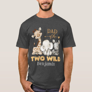 Pappa i den två Vilden Safari Birthday T-Shirt