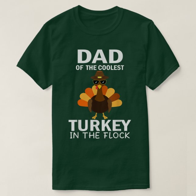 Pappa i det kolaste Turkiet i Flock Thanksgiven in T Shirt (Design framsida)
