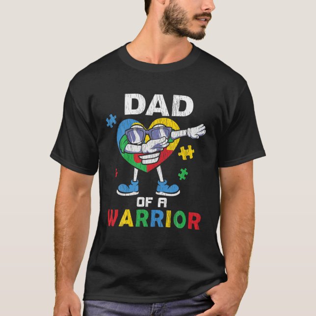 Pappa i en kritikens autism Awareness Dab T Shirt (Framsida)