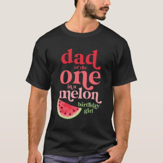 Pappa i ett vattenmelon av melon först t shirt