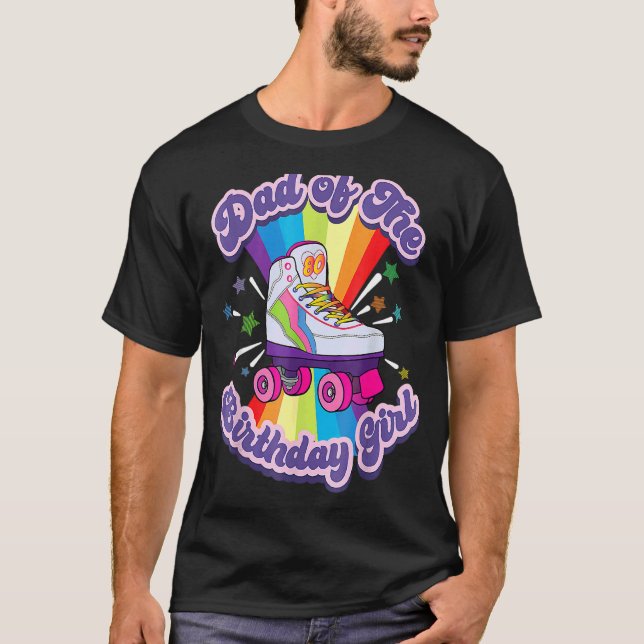 Pappa i födelsedag: Retro Roller Skate Manar T Shirt (Framsida)