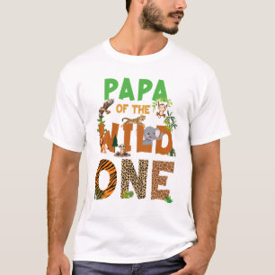Pappa i födelsedag Vild ett Safari Birthday Boy T Shirt