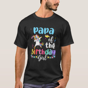 Pappa i födelsedagsflickan Dabbing Unicorn Girl T Shirt