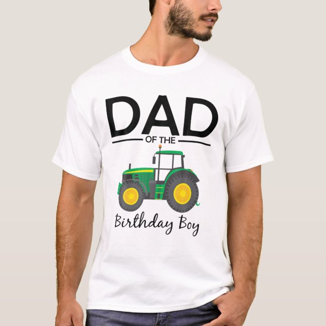 Pappa i födelsedagskoraktorfamiljen Farm Party T Shirt (Framsida)