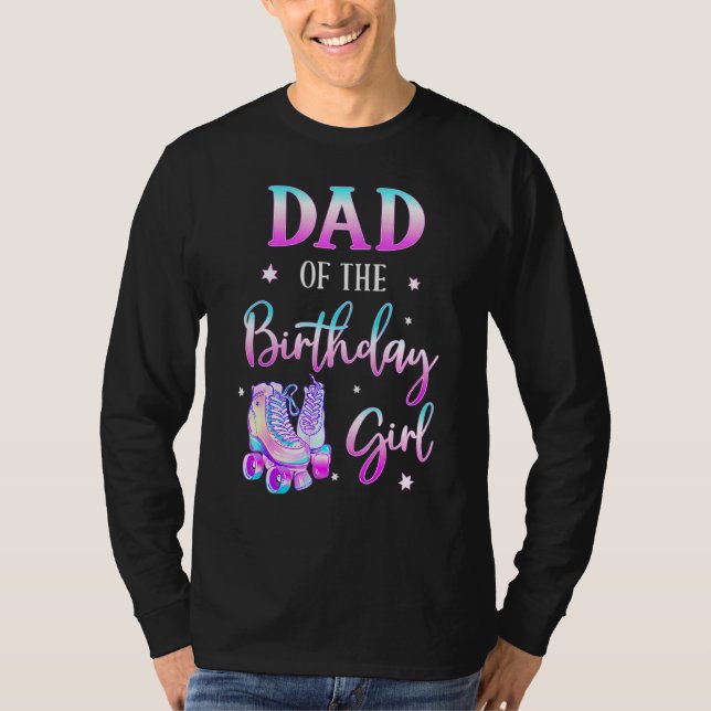 Pappa i födelsedagskorgen Rolling Skate Bday Famil T Shirt (Framsida)