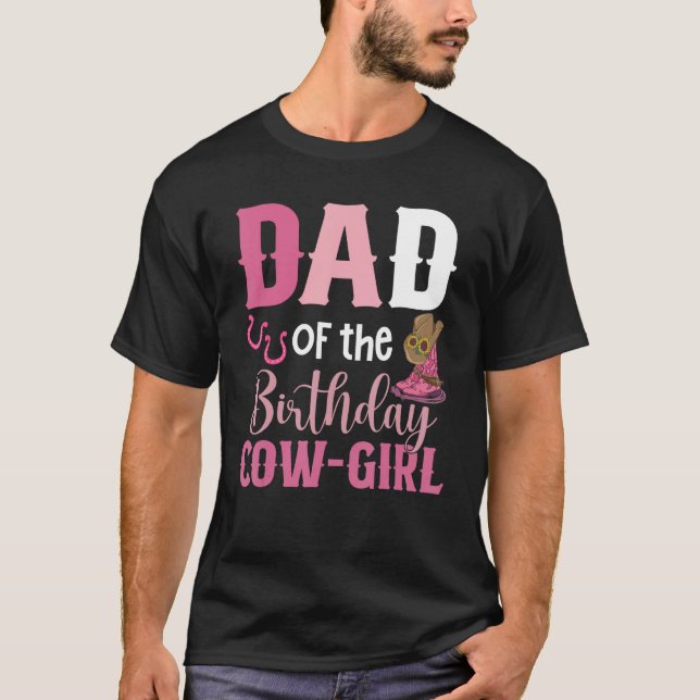 Pappa i födelsedagskvällen Cow Girl Rodeo Cowgirl  T Shirt (Framsida)