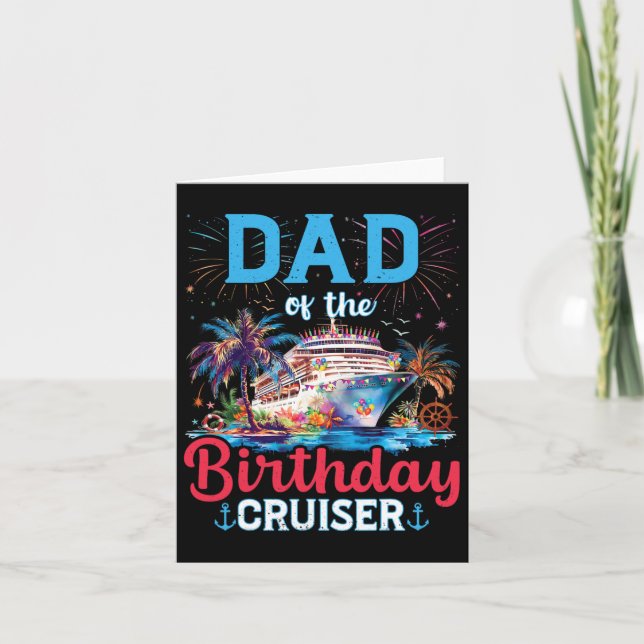 Pappa i födelsedagskvällens kryssningsdag kort (Framsida)