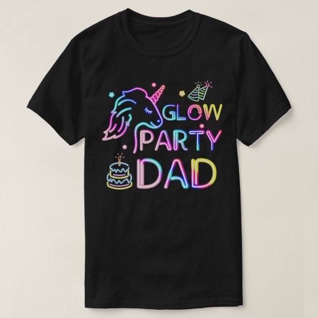 Pappa i födelsedagsmatchningsfamiljen Unicorn Girl T Shirt (Design framsida)