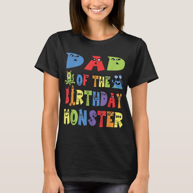 Pappa i födelsedagsmonstret Alien Kid B-day Party T Shirt (Framsida)