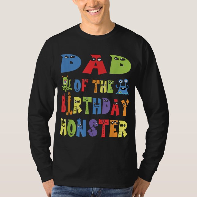 Pappa i födelsedagsmonstret Alien Kid B-day Party T Shirt (Framsida)