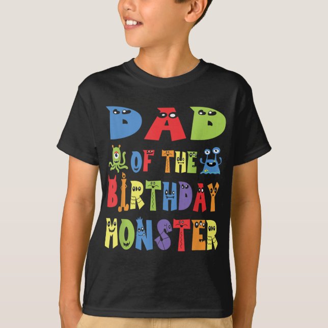 Pappa i födelsedagsmonstret Alien Kid B-day Party T Shirt (Framsida)