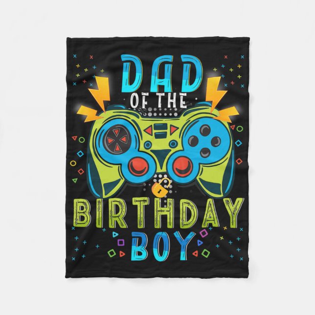 Pappa i födelsedagsvideokammet som matchar födelse fleecefilt (Framsidan)