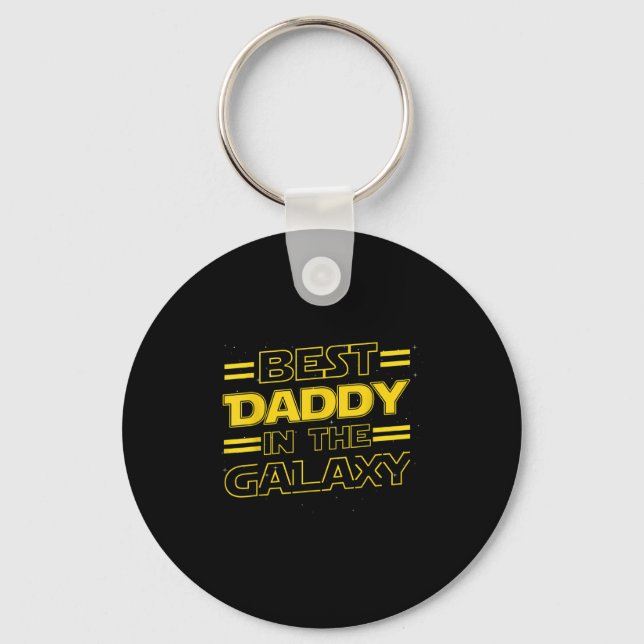 Pappa i galaxen rolig fadersdagspresent för män nyckelring (Framsida)