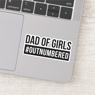 Pappa i Girls #Outnumrerad Klistermärken