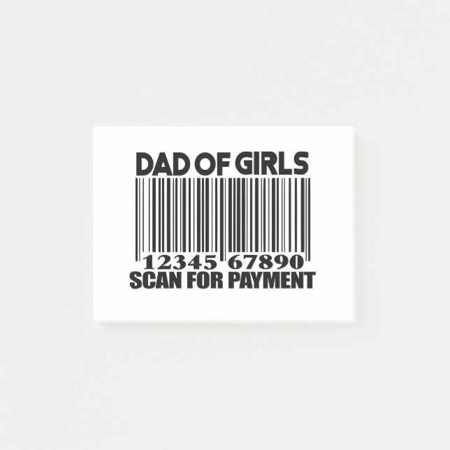 Pappa i Girls Scan for Payment Post-it Notes (Framsida)
