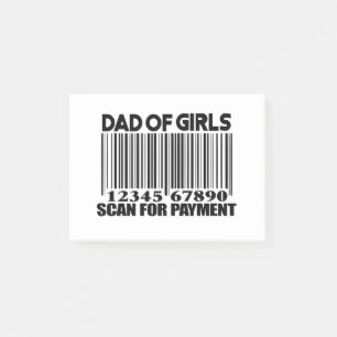 Pappa i Girls Scan for Payment Post-it Notes Block