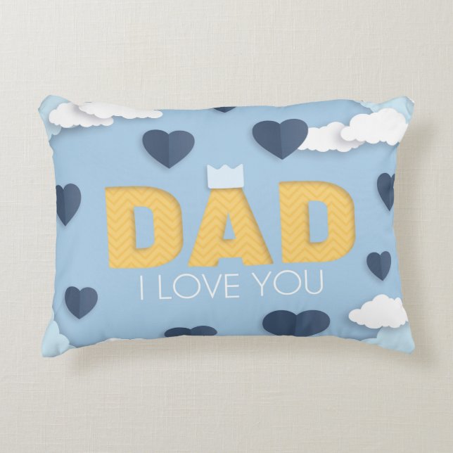 Pappa I kärlek dig, fars dag-gåva Prydnadskudde (Framsidan)