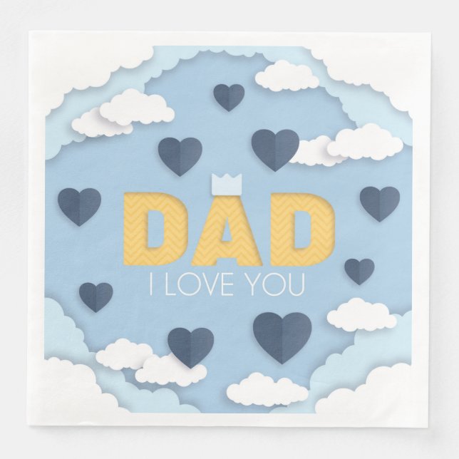 Pappa I kärlek du, fars dag Pappersservett (Framsida)