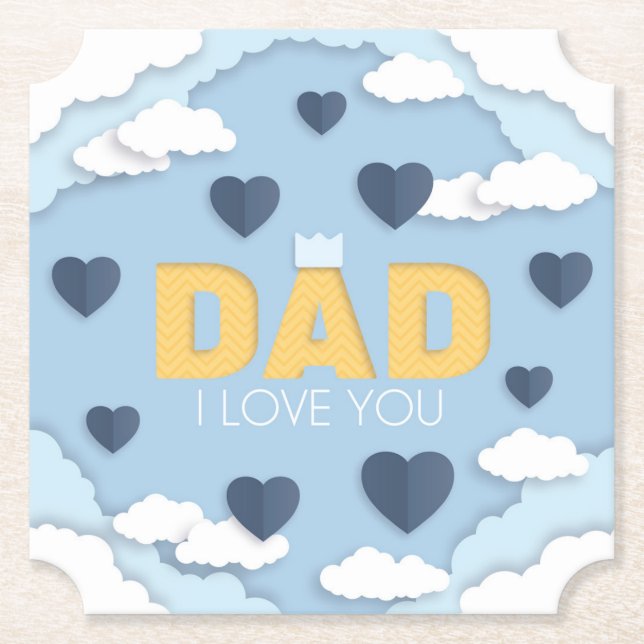 Pappa I kärlek du, fars dag Underlägg Papper (Framsida)