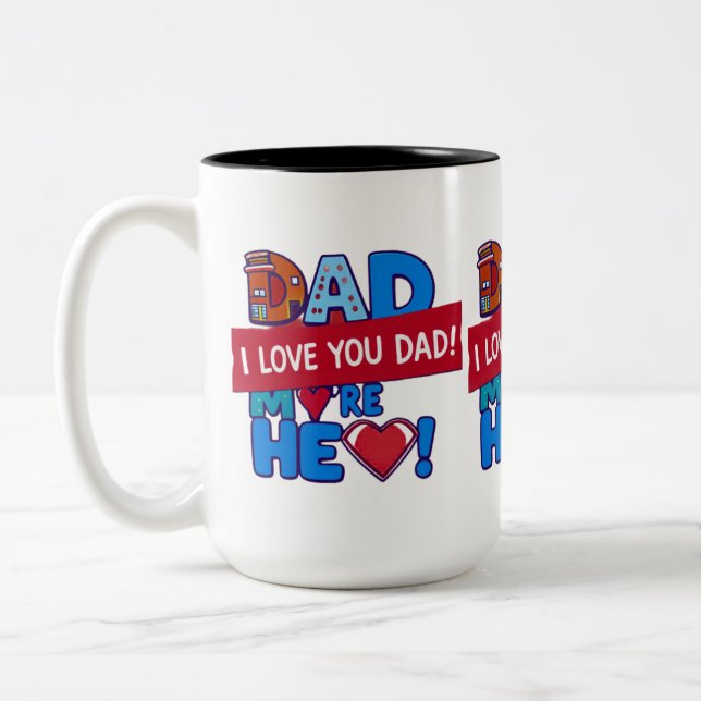 Pappa I kärlek du Två-Tonad Mugg (Vänster)