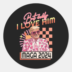 Pappa I Kärlek Him Maga 2024 Donald Trump Back 4th Runt Klistermärke