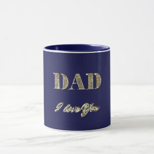 Pappa I Kärlek You Guld Sparkles Typography Mugg