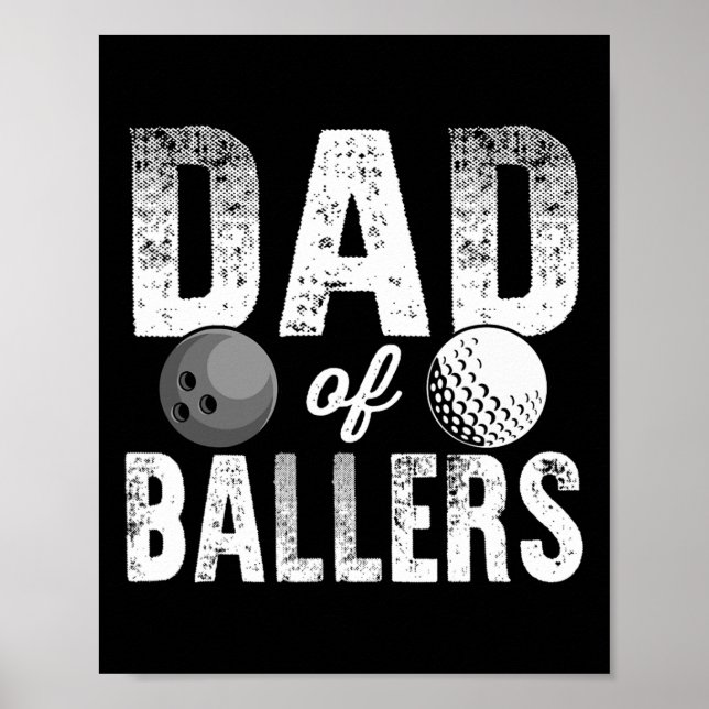 Pappa i Llers Golf Bowling Pappa Bod Poster (Framsidan)