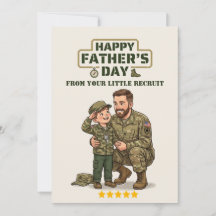 Pappa i militären födelsedagskort Lilla Rekryt
