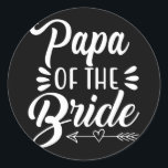 Pappa i Möhippan för kortbildsfamiljen Bröllopsfes Runt Klistermärke<br><div class="desc">Pappa i familjen Bride Bröllopsfest Möhippa Groom</div>
