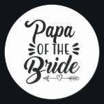 Pappa i Möhippan för kortbildsfamiljen Bröllopsfes Runt Klistermärke<br><div class="desc">Pappa i Bride Bröllopsfest-Möhippan Far</div>