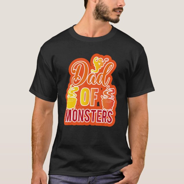 Pappa i Monsters Halloween T Shirt (Framsida)