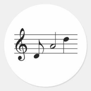 Pappa i Musik noter Runt Klistermärke
