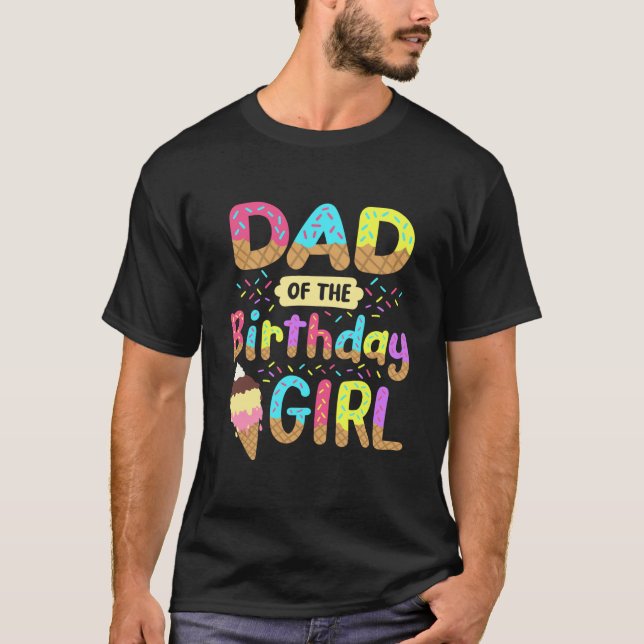 Pappa i Party på födelsedagstjuvens iskräm T Shirt (Framsida)