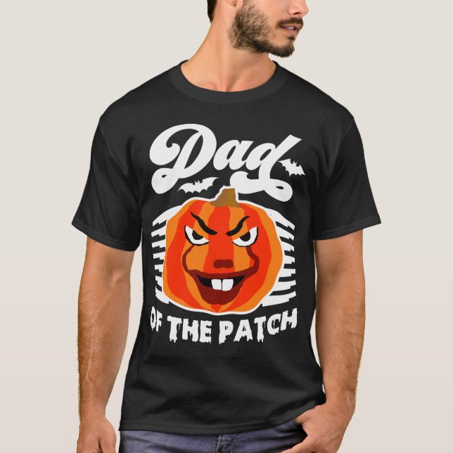 Pappa i Patch - Lustigt pooky Pumpkin Halloween T Shirt (Framsida)