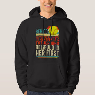 Pappa i Softball Player-dottern Far tros vara i Hoodie