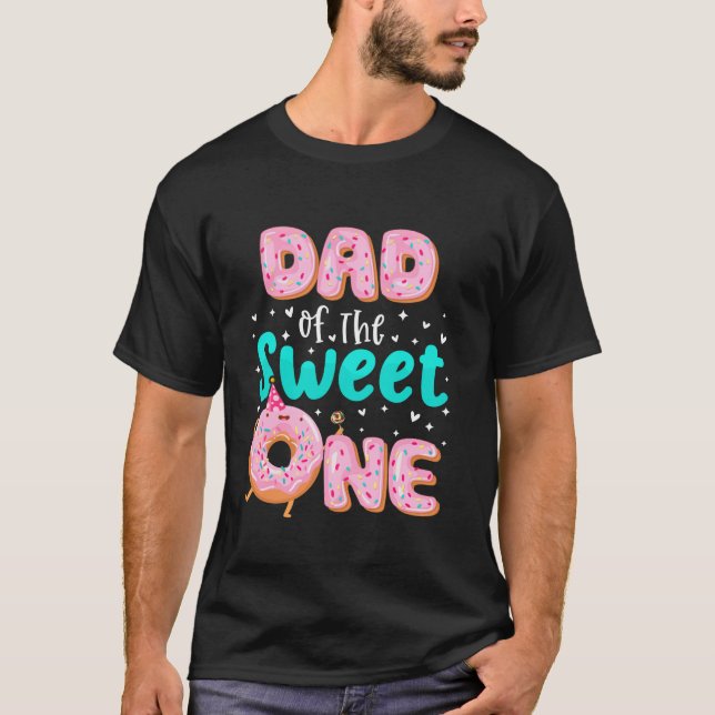 Pappa i Sverige 1:a födelsedag Donut Theme Fami T Shirt (Framsida)